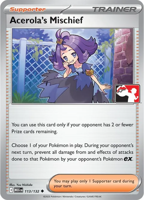 Acerola's Mischief #113/132 Pokémon card from Prize Pack Series Cards