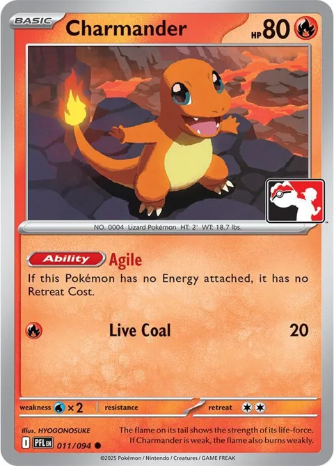 Charmander #011/094 Pokémon card from Prize Pack Series Cards