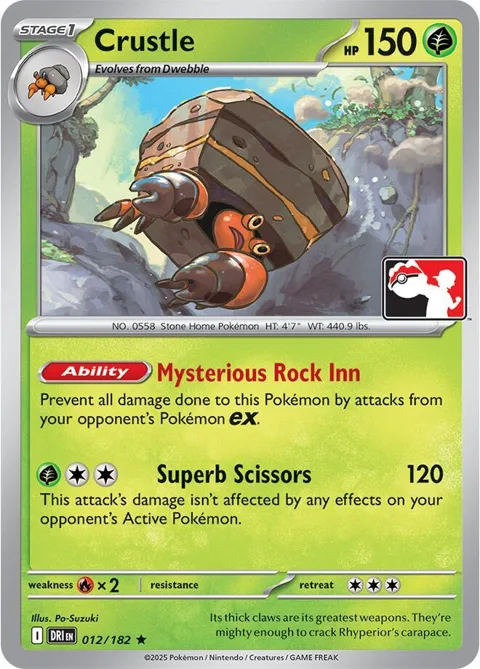 Crustle #012/182 Pokémon card from Prize Pack Series Cards
