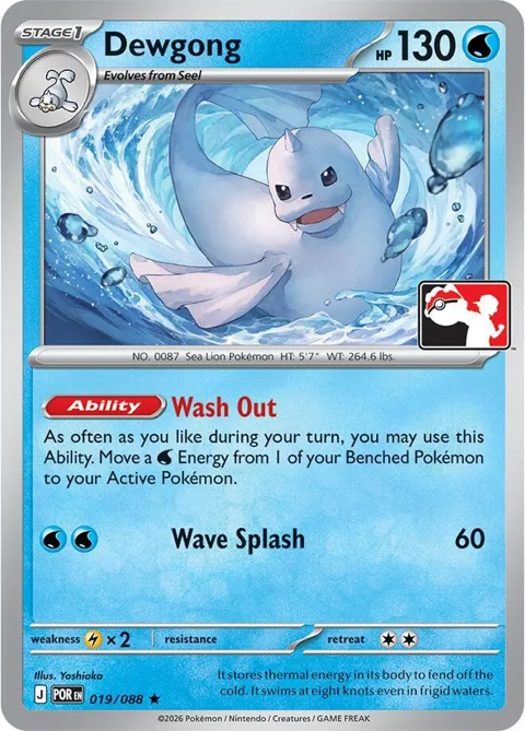 Dewgong #019/088 Pokémon card from Prize Pack Series Cards