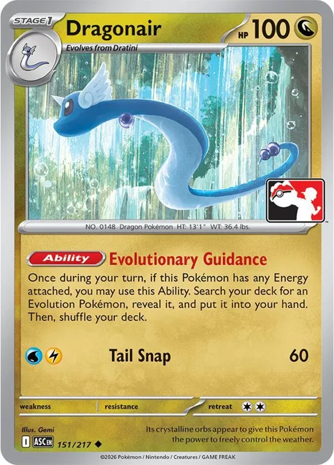 Dragonair #151/217 Pokémon card from Prize Pack Series Cards