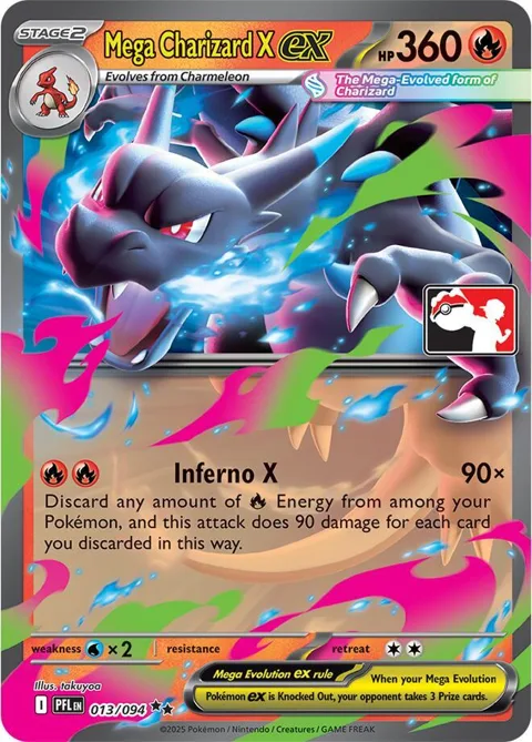 Mega Charizard X ex #013/094 Holofoil Pokémon card from Prize Pack Series Cards
