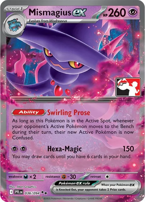 Mismagius ex #036/094 Holofoil Pokémon card from Prize Pack Series Cards