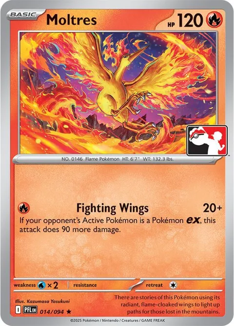 Moltres #014/094 Pokémon card from Prize Pack Series Cards