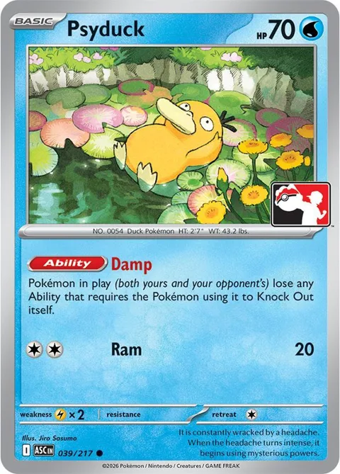 Psyduck #039/217 Pokémon card from Prize Pack Series Cards