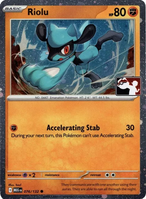 Riolu - 076/132 Cosmos Holo #076/132 Holofoil Pokémon card from Prize Pack Series Cards