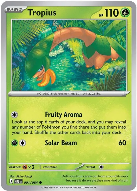 Tropius #001/084 Pokémon card from Pitch Black