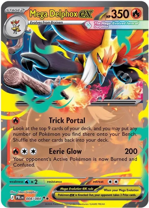 Mega Delphox ex #008/084 Holofoil Pokémon card from Pitch Black