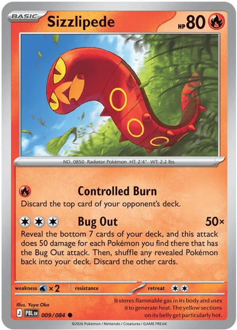 Sizzlipede #009/084 Pokémon card from Pitch Black