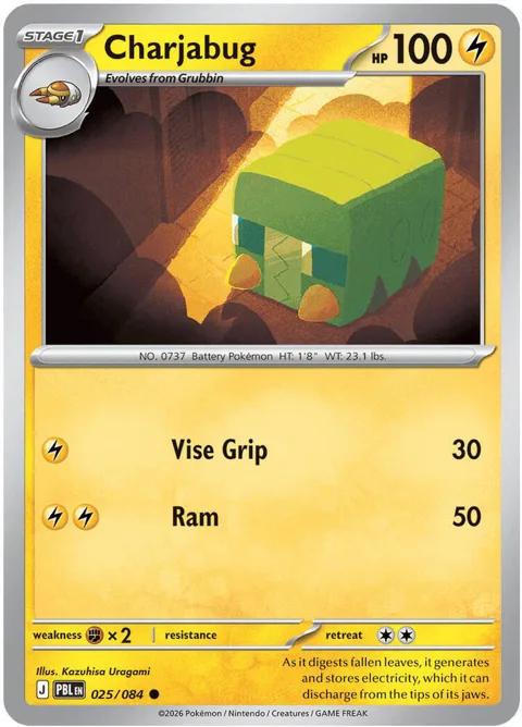 Charjabug #025/084 Reverse Holofoil Pokémon card from Pitch Black