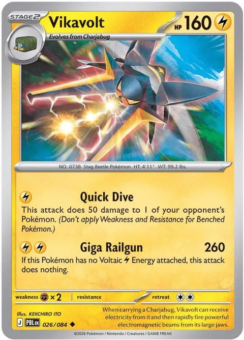 Vikavolt #026/084 Pokémon card from Pitch Black