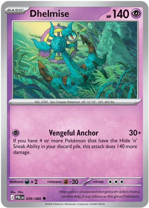 Dhelmise #039/084 Reverse Holofoil Pokémon card from Pitch Black