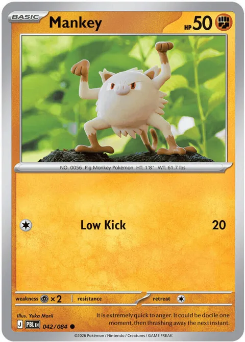 Mankey #042/084 Pokémon card from Pitch Black