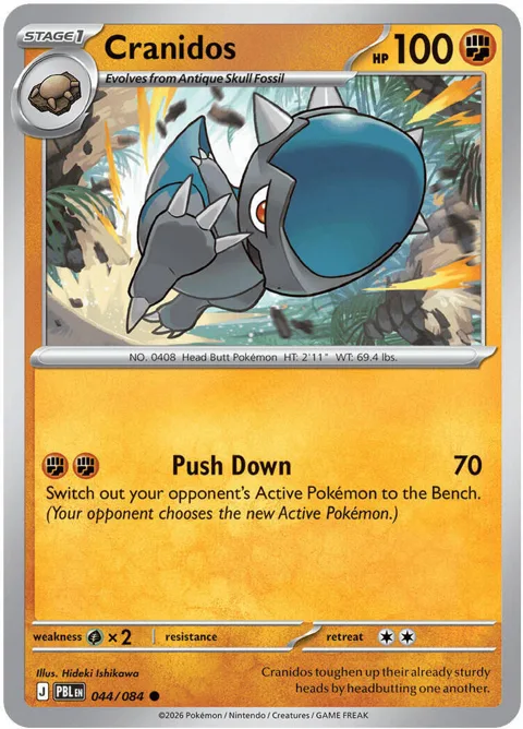 Cranidos #044/084 Pokémon card from Pitch Black
