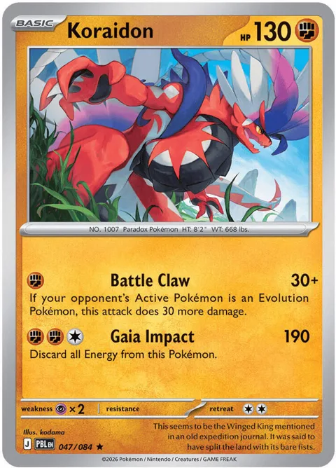 Koraidon #047/084 Reverse Holofoil Pokémon card from Pitch Black