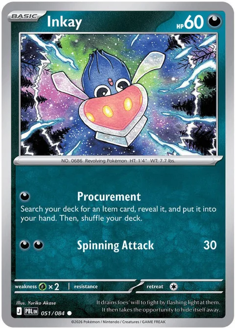 Inkay #051/084 Pokémon card from Pitch Black