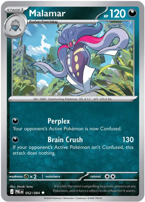 Malamar #052/084 Pokémon card from Pitch Black
