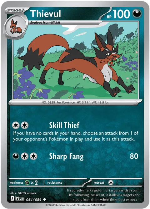 Thievul #054/084 Pokémon card from Pitch Black