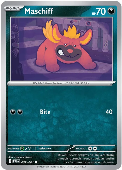 Maschiff #057/084 Pokémon card from Pitch Black