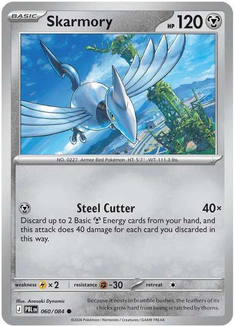 Skarmory #060/084 Reverse Holofoil Pokémon card from Pitch Black