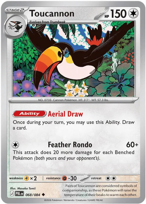 Toucannon #068/084 Pokémon card from Pitch Black