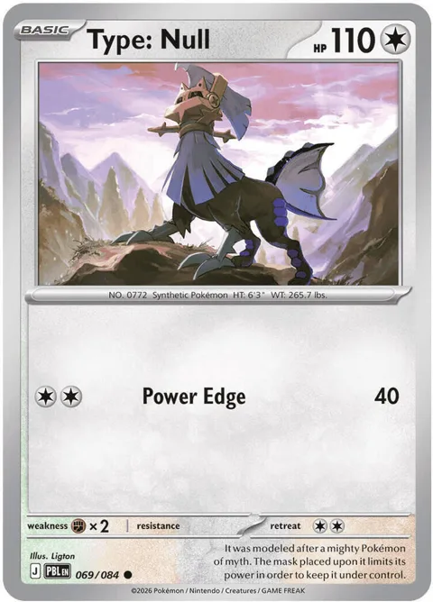 Type: Null #069/084 Reverse Holofoil Pokémon card from Pitch Black