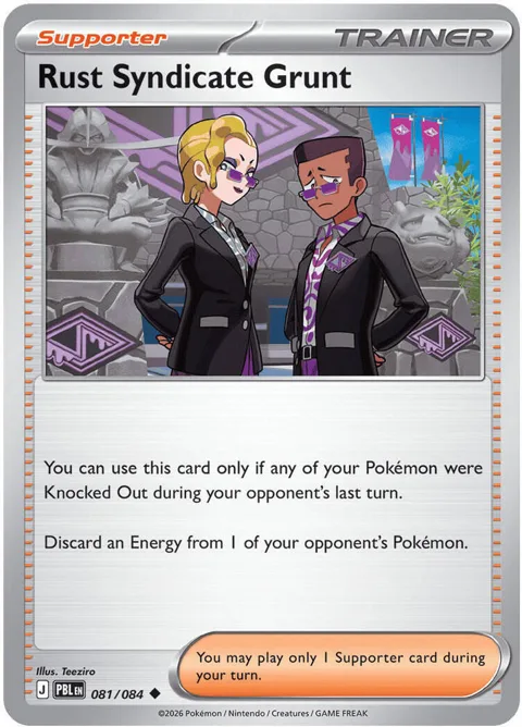 Rust Syndicate Grunt #081/084 Reverse Holofoil Pokémon card from Pitch Black