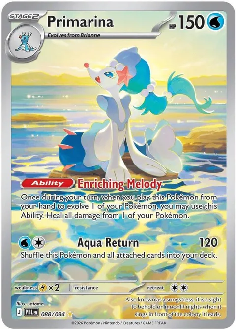 Primarina #088/084 Holofoil Pokémon card from Pitch Black