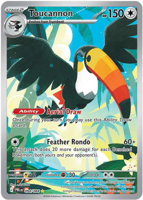 Toucannon #094/084 Holofoil Pokémon card from Pitch Black