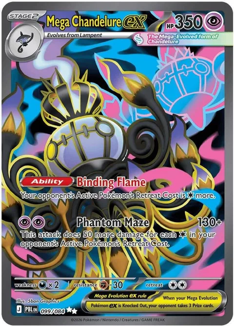 Mega Chandelure ex #099/084 Holofoil Pokémon card from Pitch Black