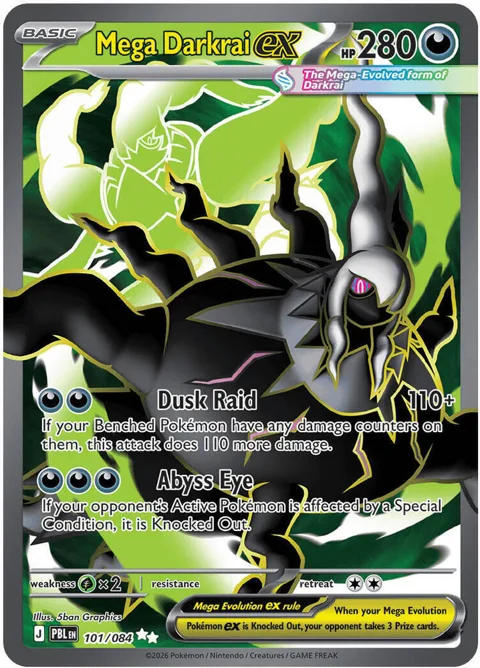 Mega Darkrai ex #101/084 Holofoil Pokémon card from Pitch Black