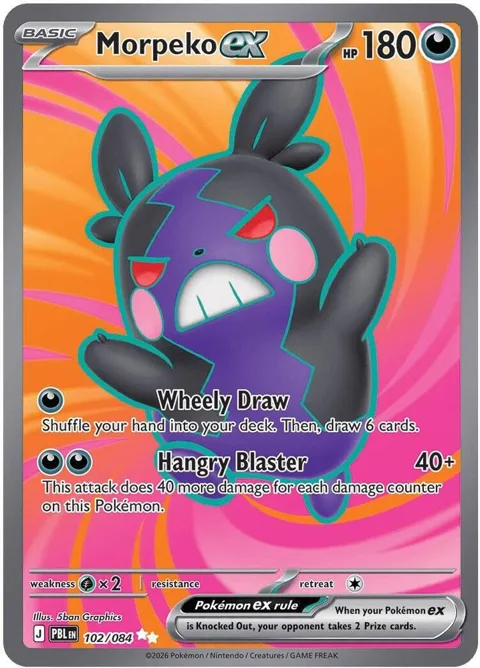 Morpeko ex #102/084 Holofoil Pokémon card from Pitch Black