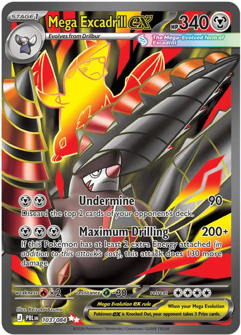 Mega Excadrill ex #103/084 Holofoil Pokémon card from Pitch Black
