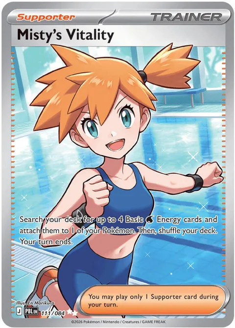 Misty's Vitality #111/084 Holofoil Pokémon card from Pitch Black