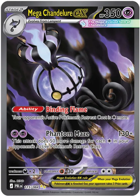 Mega Chandelure ex #115/084 Holofoil Pokémon card from Pitch Black