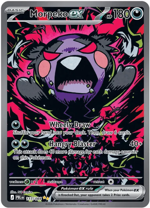 Morpeko ex #117/084 Holofoil Pokémon card from Pitch Black