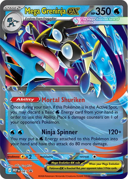 Mega Greninja ex #081 Holofoil Pokémon card from Mega Evolution Promo