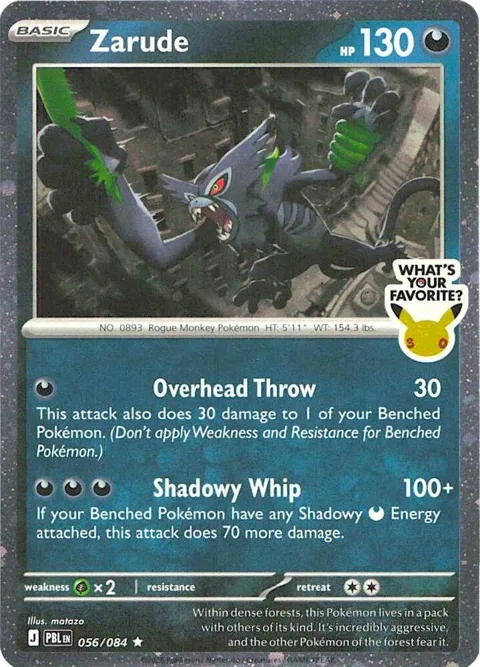 Zarude What's Your Favorite Stamp #056/084 Holofoil Pokémon card from Miscellaneous Cards & Products