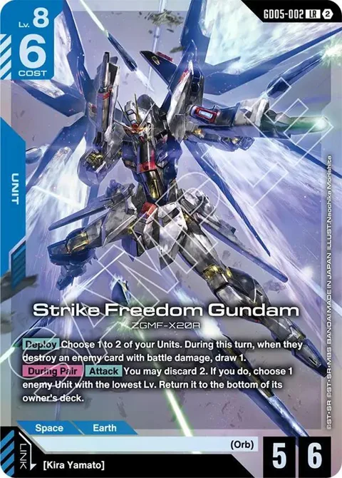 Strike Freedom Gundam GD05-002 Gundam card from Freedom Ascension