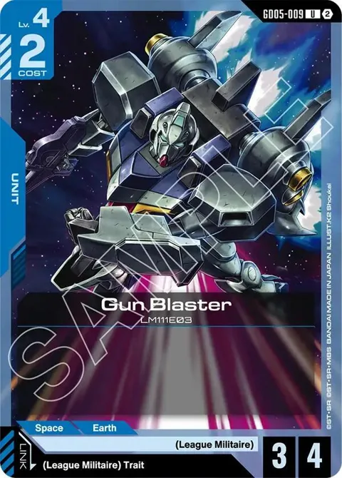 Gun Blaster GD05-009 Gundam card from Freedom Ascension