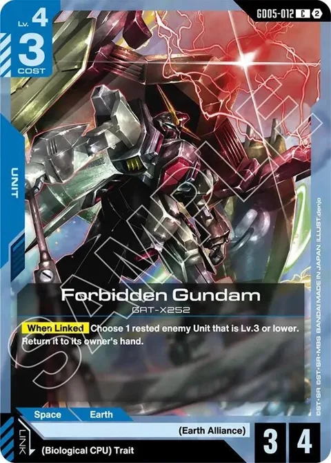 Forbidden Gundam GD05-012 Gundam card from Freedom Ascension