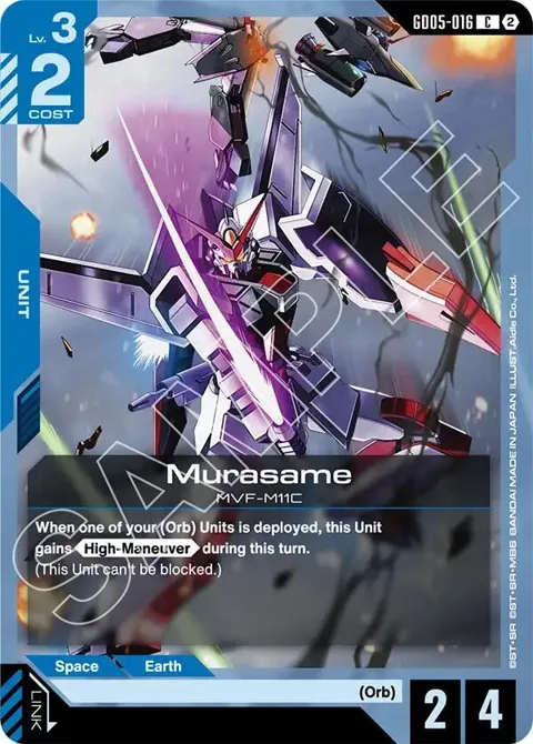 Murasame GD05-016 Gundam card from Freedom Ascension