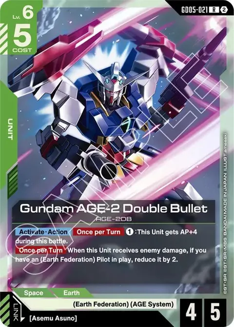 Gundam AGE-2 Double Bullet GD05-021 Gundam card from Freedom Ascension