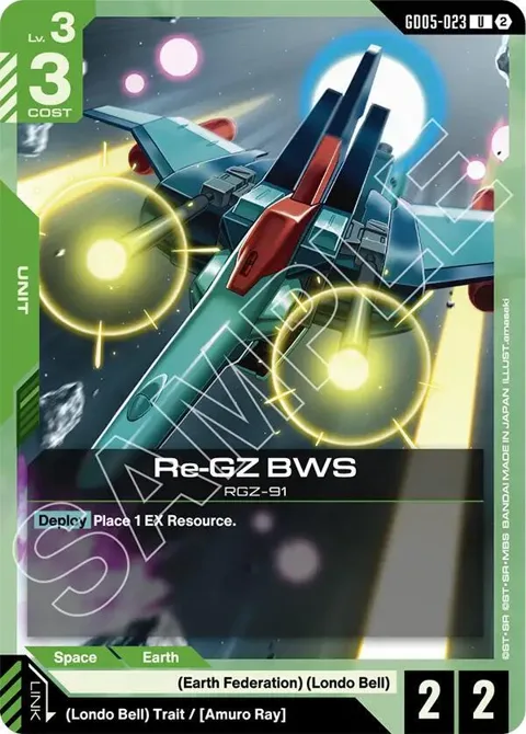 Re-GZ BWS GD05-023 Gundam card from Freedom Ascension
