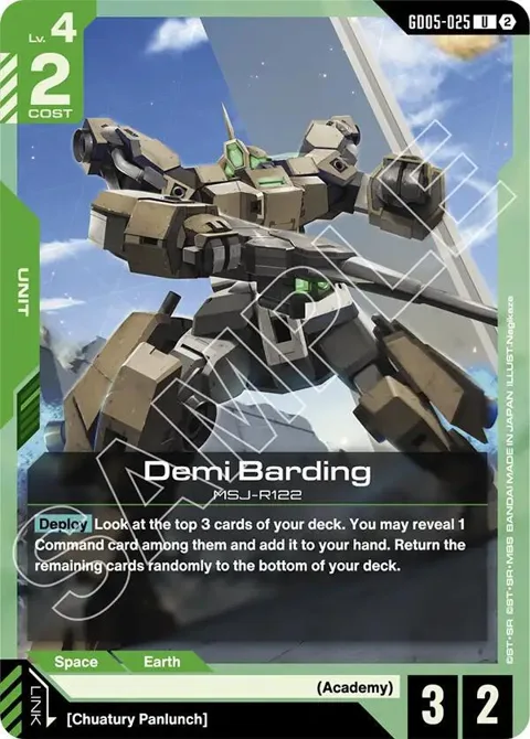 Demi Barding GD05-025 Gundam card from Freedom Ascension