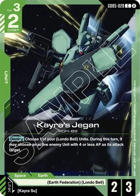 Kayra's Jegan GD05-028 Gundam card from Freedom Ascension