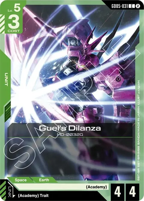 Guel's Dilanza GD05-031 Gundam card from Freedom Ascension