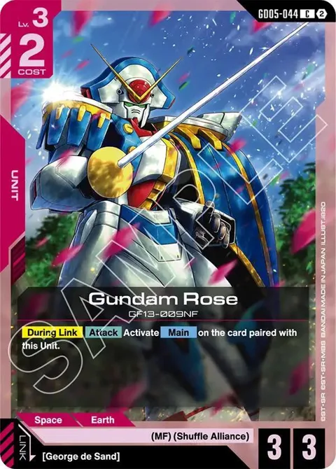 Gundam Rose GD05-044 Gundam card from Freedom Ascension