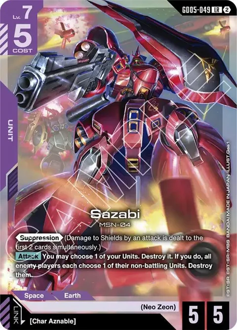 Sazabi GD05-049 Gundam card from Freedom Ascension