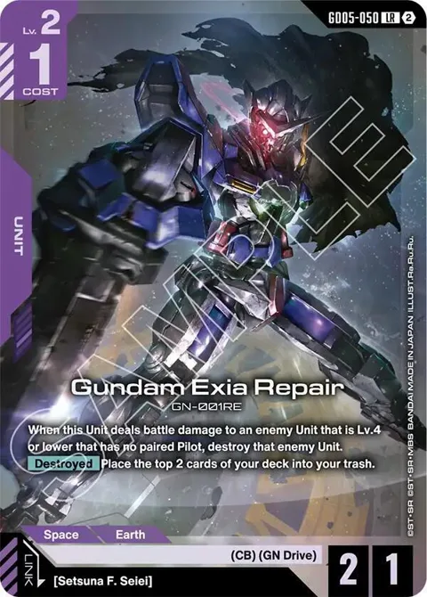 Gundam Exia Repair GD05-050 Gundam card from Freedom Ascension